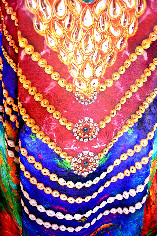 Devarshy Designer Attractive Peacock Design Long Embellished Kaftan Dress - 002 , Apparel - DEVARSHY, DEVARSHY
 - 4