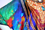 NATURE MORTE Colourful Feathers Pure Silk Short Devarshy Kaftan - 002.