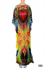 Devarshy Designer Digital Print Royal Peacock Long Embellished Kaftan Dress - 003 , Apparel - DEVARSHY, DEVARSHY
 - 3