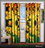 Devarshy Designer Yellow Florals Digital print Whiteout Room Curtain Set , Home Decor - DEVARSHY, DEVARSHY
 - 1