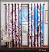 The Beauty of Cherry Blossoms Floral Whiteout Curtains, 2 Panels - 1048