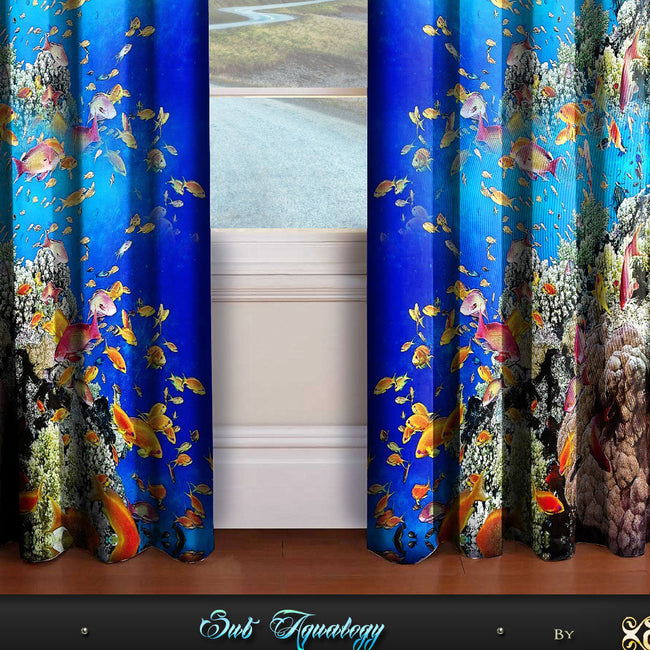 Devarshy Designer Digital Print Blue Underwater Home Decor Curtain Set , Home Decor - DEVARSHY, DEVARSHY
 - 3