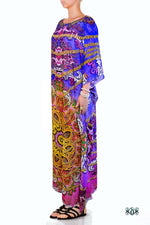 Devarshy Digital print Bohemian Purple Designer Long Embellished Kaftan , Apparel - DEVARSHY, DEVARSHY
 - 2