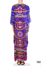 Devarshy Digital print Bohemian Purple Designer Long Embellished Kaftan , Apparel - DEVARSHY, DEVARSHY
 - 3