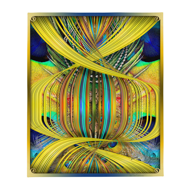 When Peacocks Time Travel... Printed Throw Blanket, Printed Fleece Blanket, Devarshy Home, PF - 009B