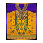 Royally Adorned Yellow Printed Throw Blanket, Soft Fleece Blanket, Devarshy Home, PF - 029A