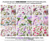 Organic Florals Apparel Fabric 3Meters+, 9 Designs | 8 Fabrics Option | Fabric By the Yard | D20169