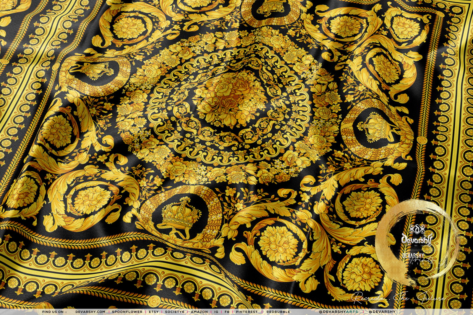 ROCOCO Upholstery Fabric 3meters, 4 Colors, 13 Fabric Options. Baroque  Fabric by the yard, D20033