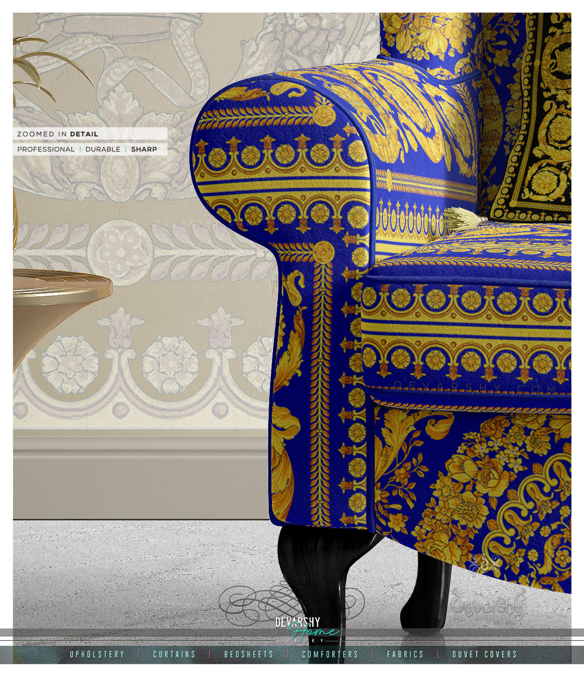 Handloom cotton polyester jacquard designer upholstery fabric