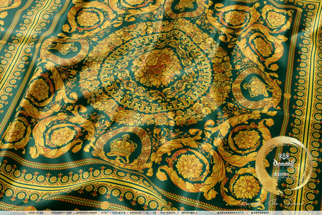 Opulent Gold Upholstery Fabric 3meters 4 Colors & 12 Furnishing Fabrics Ornate Baroque Fabric By the Yard  | D20033