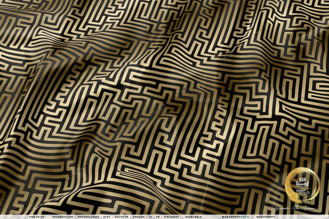 The MAZE Apparel Fabric 3Meters+, 4 Colors | 8 Fabric Options | Abstract Fabric By the Yard | D20093