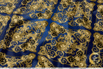 Golden Lion Blue Upholstery Fabric 3Meters 12 Furnishing Fabric Options Baroque Lion Fabric By the Yard | D21040