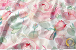 Painted Floral Apparel Fabric 3Meters+, 9 Designs | 8 Fabrics Option | Fabric By the Yard | D20165
