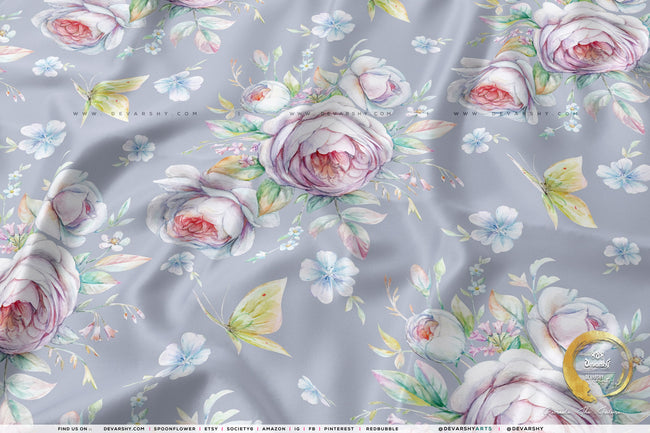 Florals Pattern Apparel Fabric 3Meters+, 9 Designs | 8 Fabric Options | Fabric By the Yard | D20132