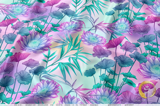 TROPICAL Apparel Fabric 3Meters+, 9 Designs | 8 Fabrics Option | Fabric By the Yard | D20208