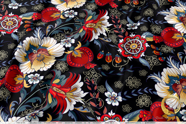 Multi Florals Apparel Fabric 3Meters+, 9 Designs | 8 Fabrics Option | Fabric By the Yard | D20133