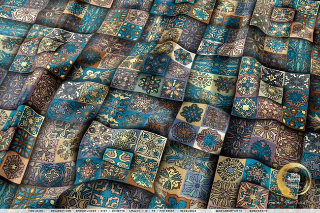 Moroccan Boho Apparel Fabric 3Meters+, 9 Designs | 8 Fabrics Option | Fabric By the Yard | D20297