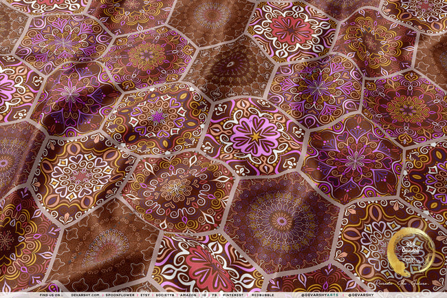 Moroccan Art Apparel Fabric 3Meters+, 9 Designs | 8 Fabrics Option | Fabric By the Yard | D20304
