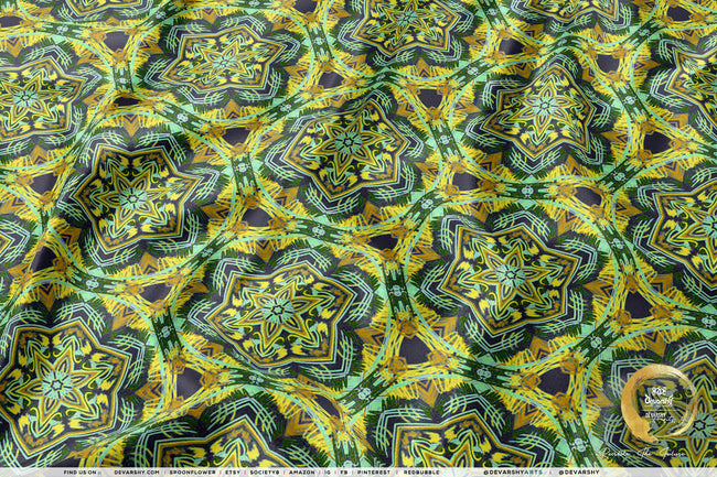 Multi Mandala Apparel Fabric 3Meters+, 9 Designs | 8 Fabrics Option | Fabric By the Yard | D20324