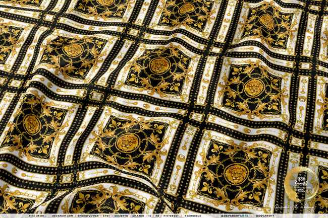 Golden Lion Apparel Fabric 3Meters+, 9 Designs | 8 Fabric Options | Baroque Fabric By the Yard | D20332