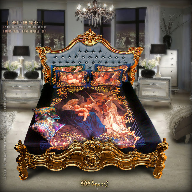 Devarshy Digital print Songs of the Angels Luxurious King size Bed-sheet Set , Home Decor - DEVARSHY, DEVARSHY
 - 1