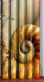 Abstract Spiral Art Print Heavy Satin Curtain Panel - 1018A.