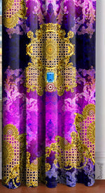 BAROQUE Ornate Fuchsia Printed Curtain Panel, 2 Fabrics - 1025A.
