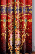 BAROQUE Royal Red Luxurious Satin Curtain Panel - 1028A.
