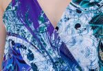 AERO-TERRANIUS Blue Waves Devarshy Cotton Printed Long Wrap Dress - 1114A