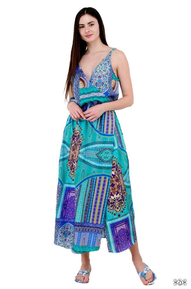 MOROQQOE Super Aqua Fez Devarshy Organic Cotton Long Strap Dress