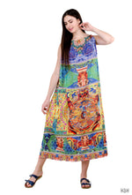 Devarshy Tibetan Thangka Digital Printed Long Drawstring Dress -  1064C