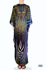 Devarshy Digital print Zebra Animal print Long Embellished Kaftan Dress - 1036A , Apparel - DEVARSHY, DEVARSHY
 - 3