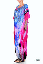 Devarshy Designer Vibrant Stylish Long Embellished Beachwear Kaftan - 1059B , Apparel - DEVARSHY, DEVARSHY
 - 2