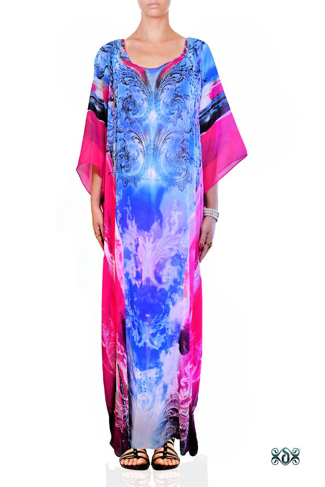 Devarshy Designer Vibrant Stylish Long Embellished Beachwear Kaftan - 1059B , Apparel - DEVARSHY, DEVARSHY
 - 1