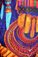 MAASAI-ENGAI Violet Tribal Ornate Devarshy Long Embellished Kaftan - 1072A