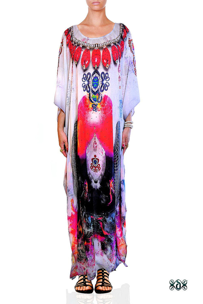 Devarshy Subtle Digital Print Stunning Decorative Long Embellished Designer Kaftan - 1099A , Apparel - DEVARSHY, DEVARSHY
 - 1