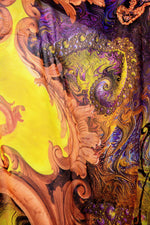 Devarshy Yellow Purple Digital Print Golden Decorative Design Long Embellished Kaftan - 1103B , Apparel - DEVARSHY, DEVARSHY
 - 5
