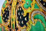 Vibrant Green Kaftan, Short Georgette Kaftan, Crystals Embellished Caftan - 1104B