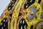 Ornamental Yellow Kaftan, Crystals Embellished Caftan, Short Georgette Kaftan - 1104C