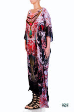 Devarshy Digital Print Artistic Long Embellished Designer Kaftan Dress - 1114 B , Apparel - DEVARSHY, DEVARSHY
 - 2