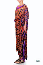Devarshy Designer Violet Decorative Moroccan Style Long Embellished Kaftan Gown - 1115 A , Apparel - DEVARSHY, DEVARSHY
 - 2