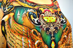 ART NOUVEAU Artistic Decorated Fuchsia Devarshy Long Embellished Kaftan - 1118B