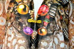 Devarshy CRYSTALLIUS Decorated Stones Georgette Short Kimono Jacket - 1047A