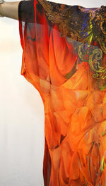 LA FUTURISMO Fiery Furnace Devarshy Printed Georgette Long Kimono Jacket - 1052B