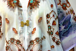 NATURE MORTE Jewelled Animal Print Devarshy Georgette Long Kimono Jacket - 1058A