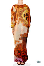 ART CLASSIQUE Mona Lisa Printed Georgette Long Kimono Jacket, Devarshy - 1079A