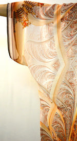 AURUM 79 Intricate Beige Devarshy Long Georgette Kimono Jacket - 1090A
