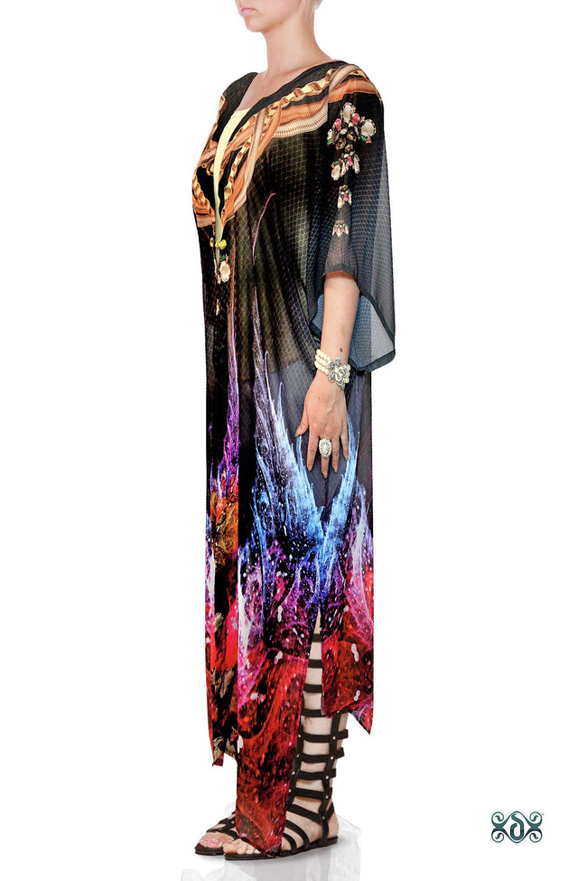 CRYSTALLIUS Dark Crystalline Devarshy Long Kimono Jacket - 1096A