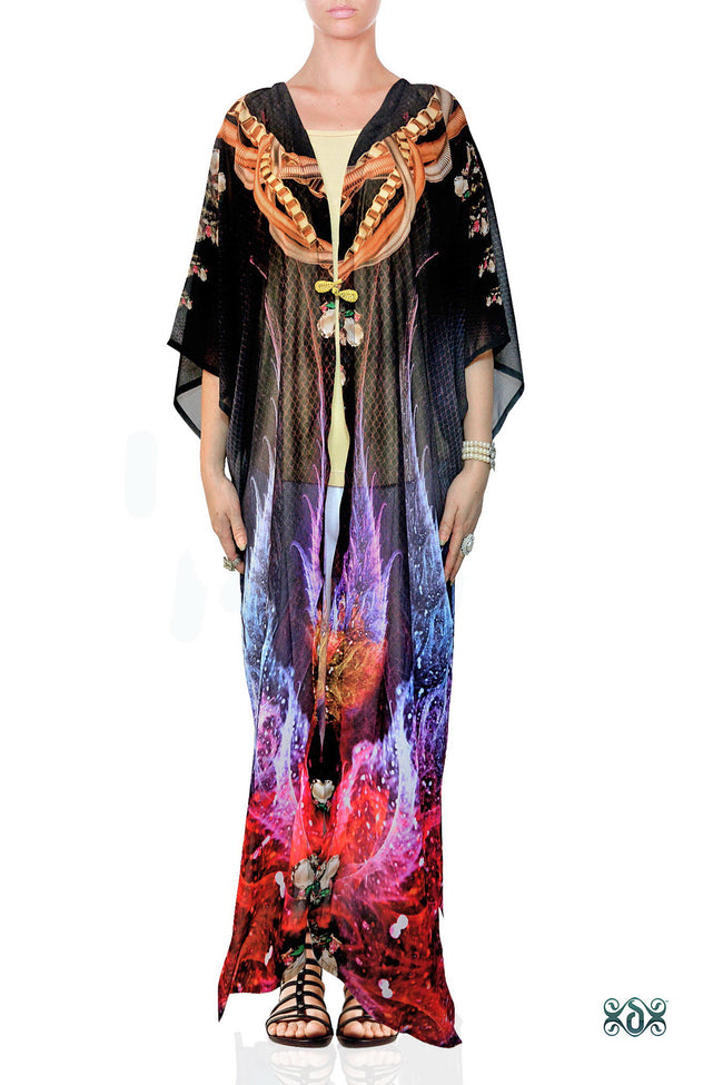 CRYSTALLIUS Dark Crystalline Devarshy Long Kimono Jacket - 1096A