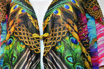 Devarshy NATURE MORTE Ornate Peacock Fringes Short Kimono Jacket - 1119A